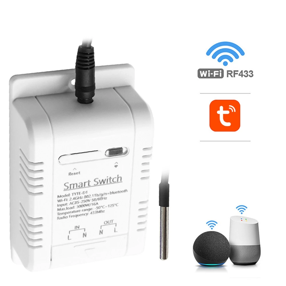 Умный терморегулятор Tuya 16 А 3000 Вт с мониторингом энергопотребления