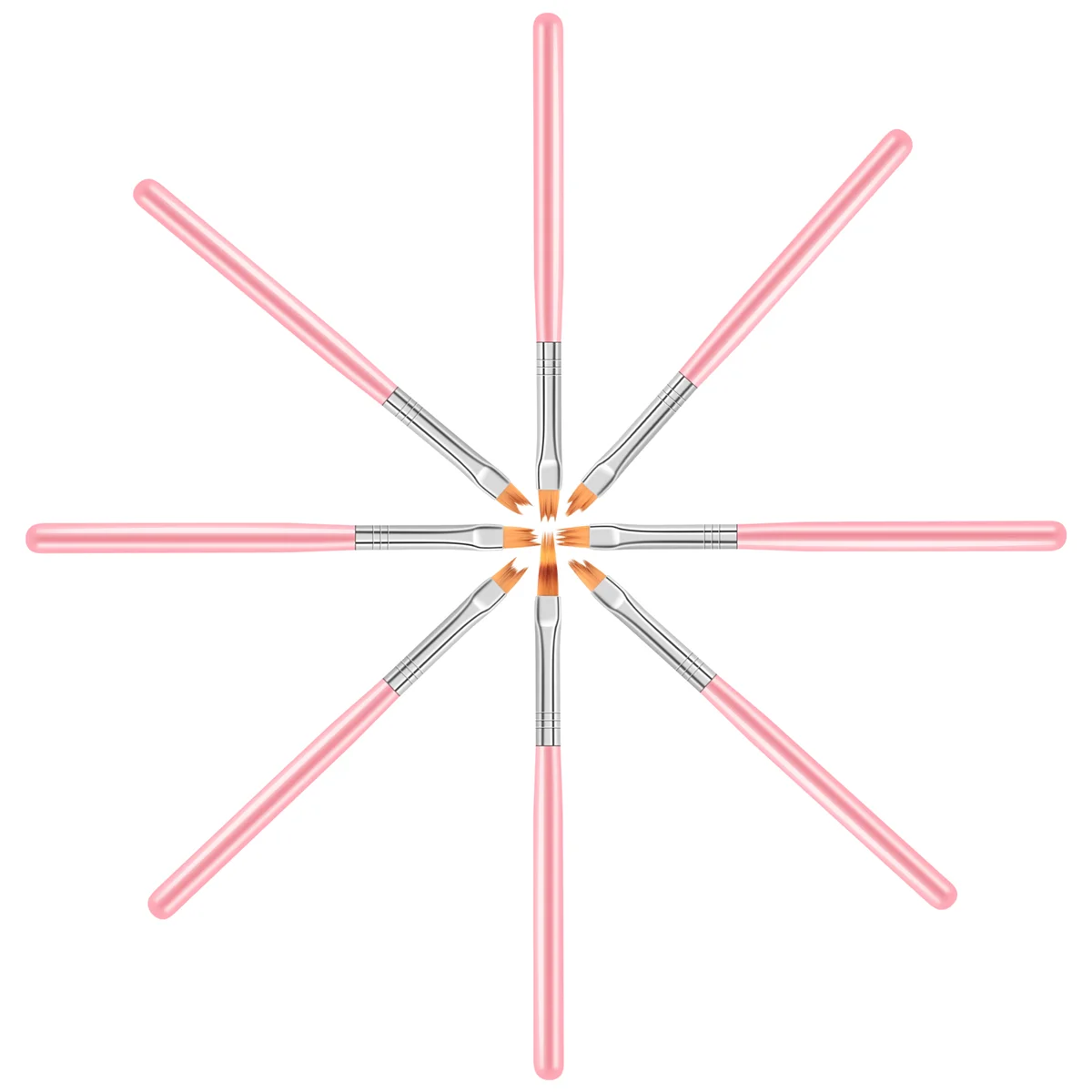 8 шт. набор цветных ручек с розовыми лепестками кисть для ногтей короткая