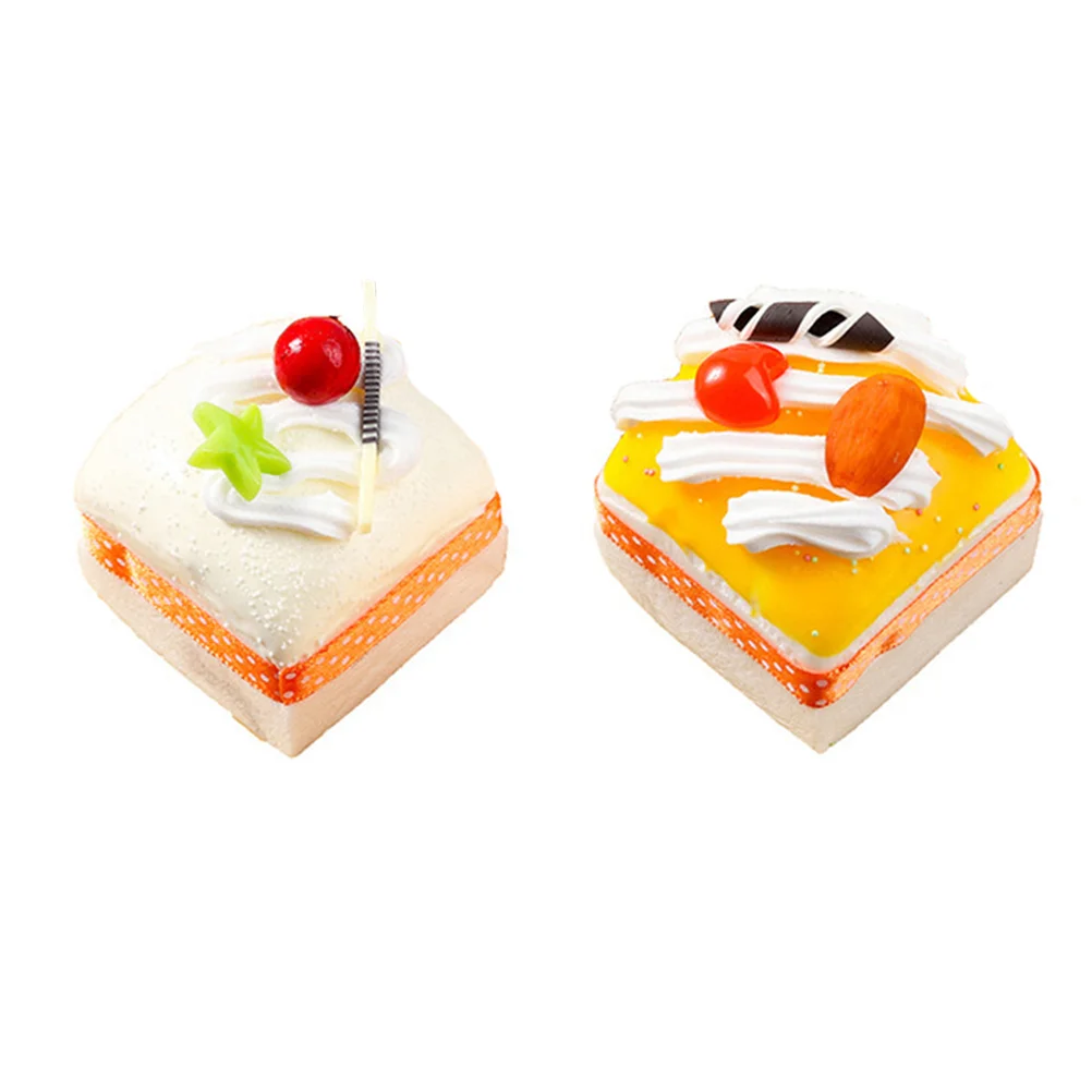 

2Pcs Artificial Simulation Cake Models Fake Dessert Decors Bakery Photography Props