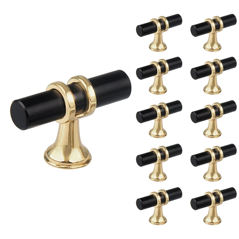 

10Pcs Kitchen Cupboard Knobs Single Hole Drawer Pull Knobs For Chest Of Drawers Zinc Alloy Cabinet T Bar Handle