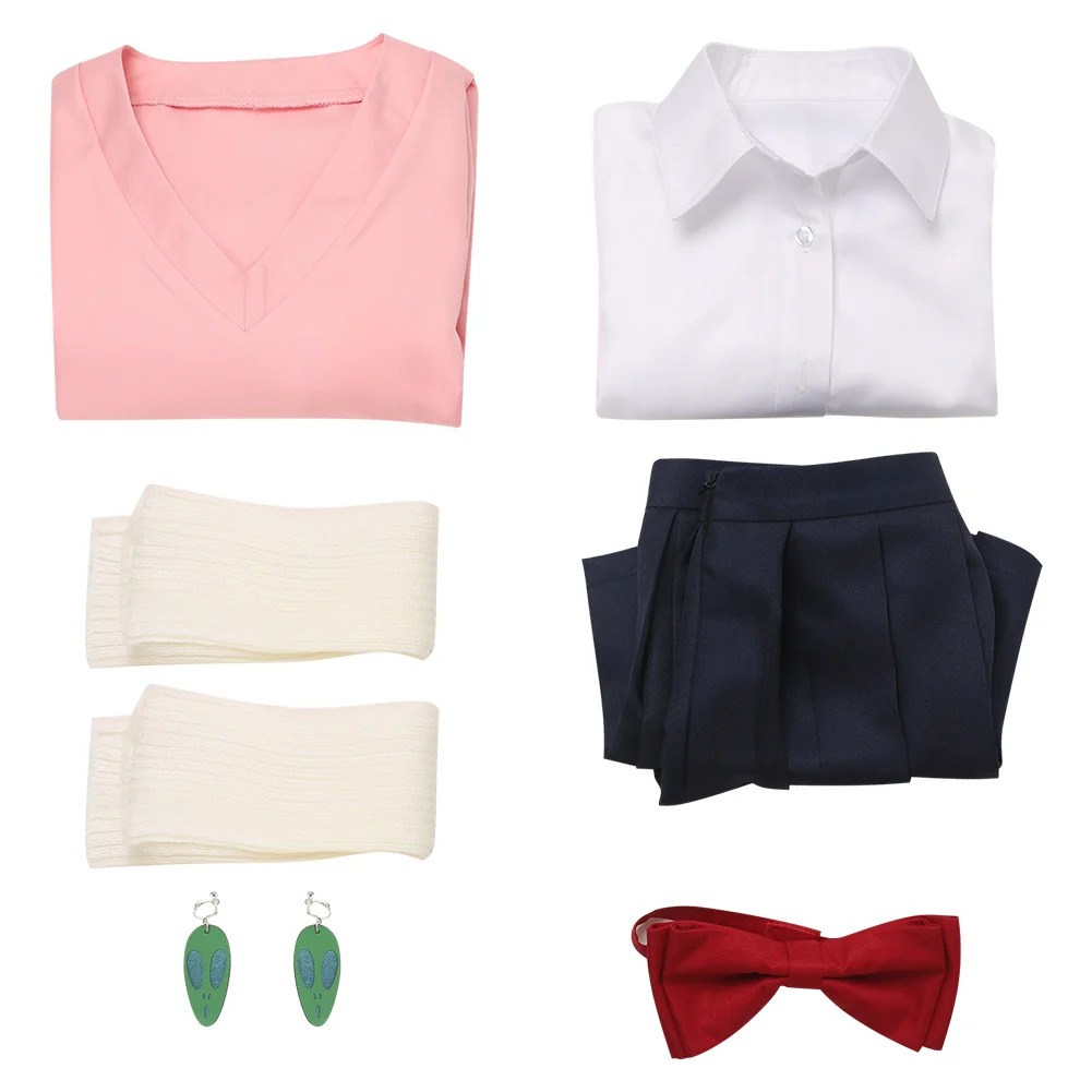 Ayase Momo Косплей Костюм Аниме Dandadan Fantasia Женская футболка Униформа Рубашка Юбка