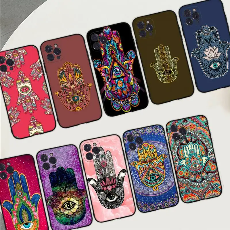 

Hamsa Hand Of Fatima Phone Case For iPhone 14 11 12 13 Mini Pro Max 8 7 6 6S Plus X SE 2020 XR XS Funda Case