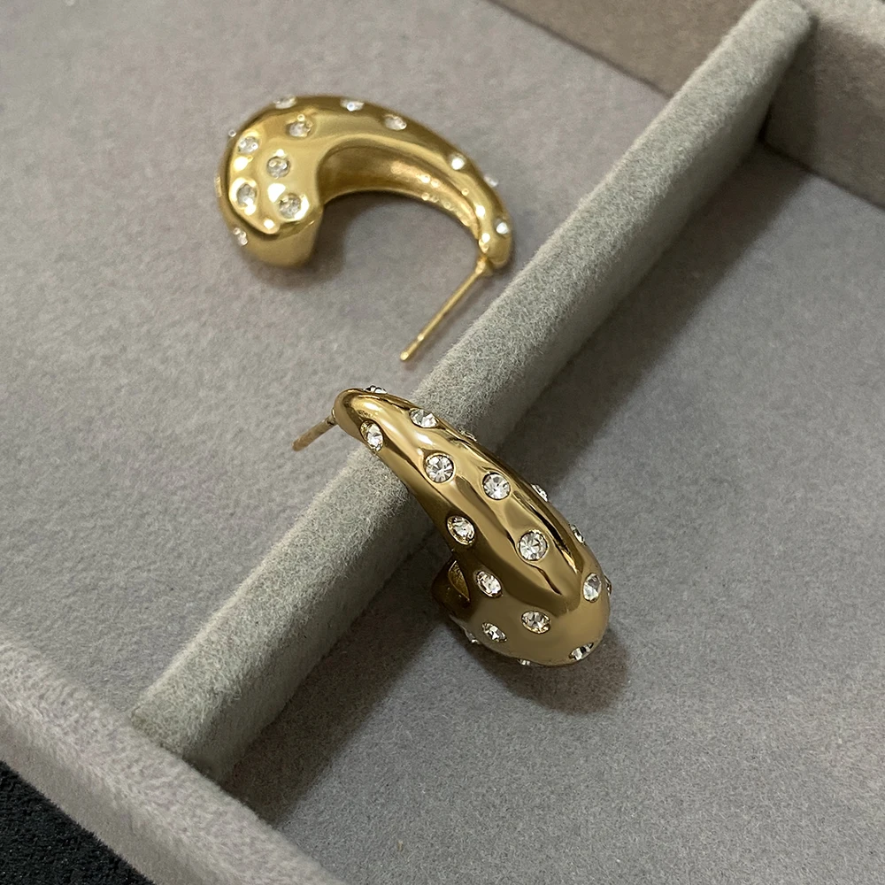 Женские массивные серьги-капельки DODOHAO позолоченные серьги из нержавеющей стали