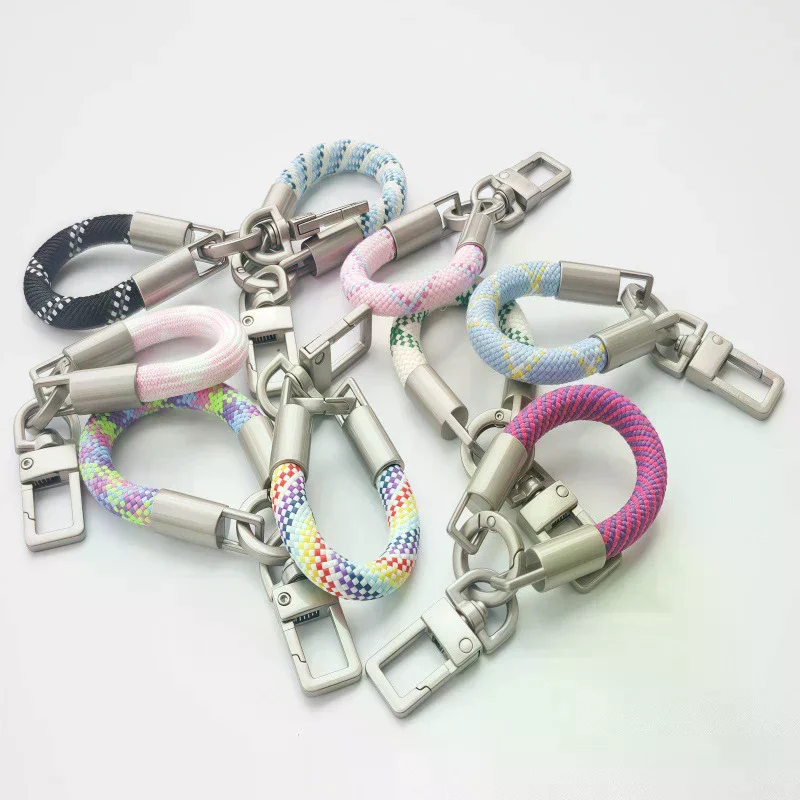 Фото Универсальный брелок с металлическим зажимом Anyard, мини-короткий ремешок для мобильного телефона, женский чехол на запястье №1