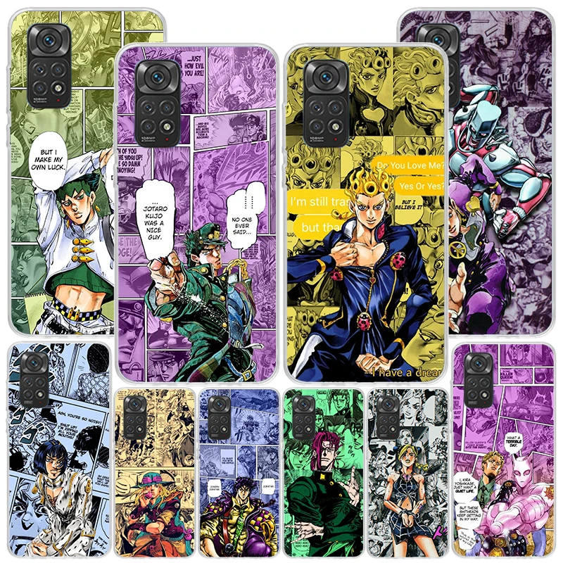 Чехол для телефона JoJo Bizarre Adventures с аниме Xiaomi Redmi Note 13 12S 12 11 11S 11E 10 Pro Plus 10S 11T 9 9S 8 8T 7 5G