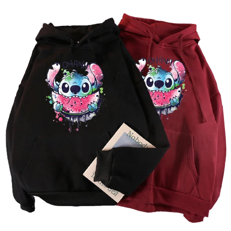 

Men Disney Hoodie Stitch Creative Cartoon Long Sleeve Sweatshirt Women Streetwear Fashion Casual Warm Couple Clothes