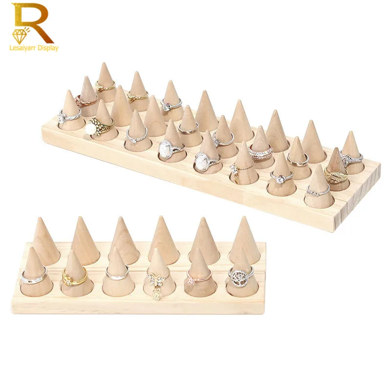 Подставка для колец и ювелирных изделий из массива дерева 6/12/24 дюйма