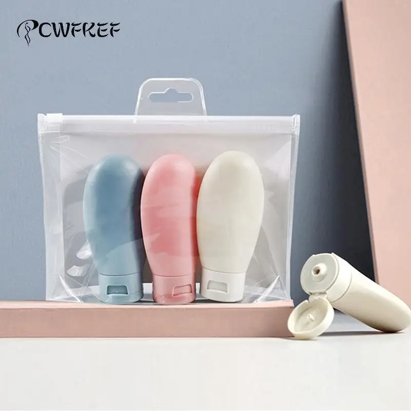 

3pcs/set Nordic Style Travel Refillable Bottle Kit Portable Essence Shampoo Shower Gel Bottles Container Can Carry On The Plane
