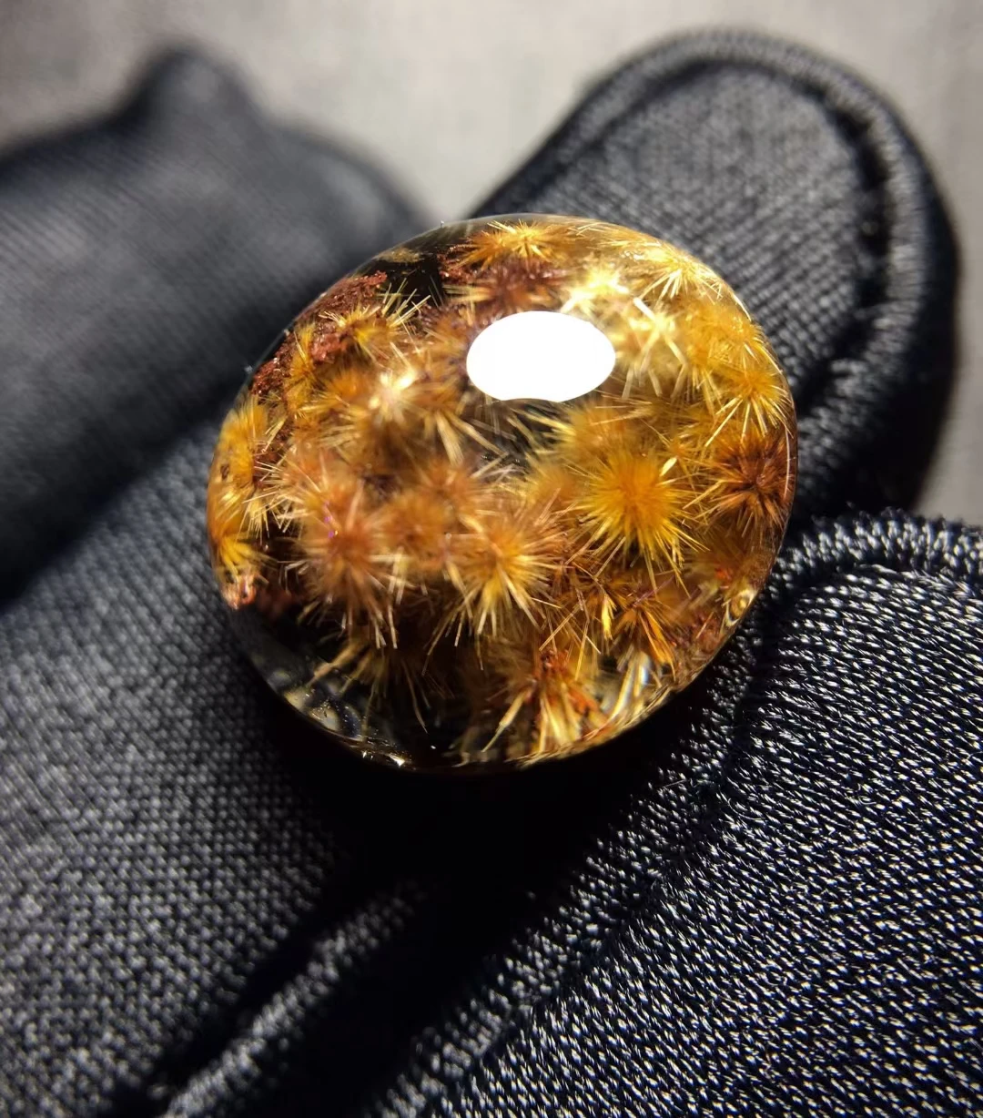 Натуральное золото рутилированный кварц подвеска в виде солнечного цветка