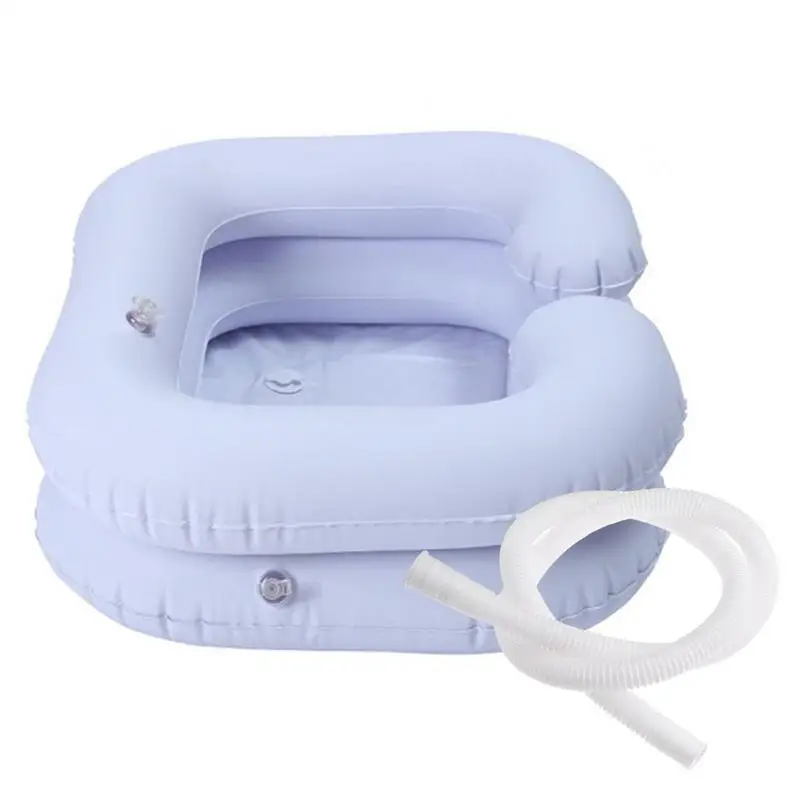 

Inflatable Hair Washing Basin With Drain Tube For Elderly Disabled Suitable For Lying Bed Rest Nursing Aid Sink Shampoo Tray