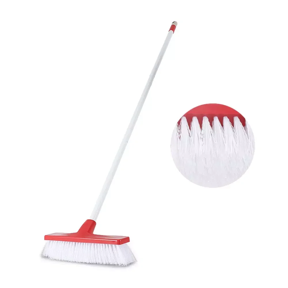 

Angled Push Broom with Long Handle 46 Inches Stiff Bristles for Outdoor Patios, Garages, Decks and Outdoor Surfaces