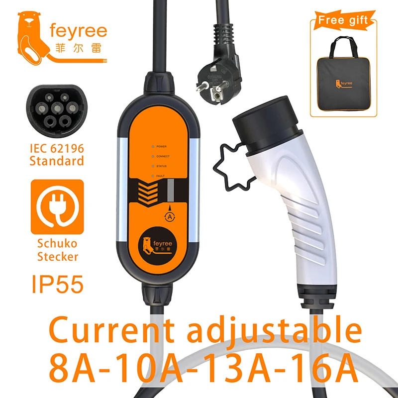 Зарядное устройство feyree Type2 EV 16 А тип 1 j1772 адаптер зарядный кабель кВт с