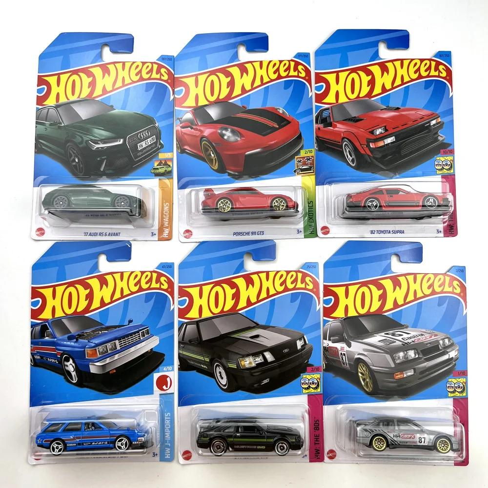 

2023 J CASE Hot Wheels Cars 17 AUDI RS 6 AVANT 82 TOYOTA SUPRA PORSCHE 911 GT3 1/64 Metal Die-cast Model Collection Toy Vehicles