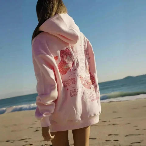 Oversize hoodie pink shop
