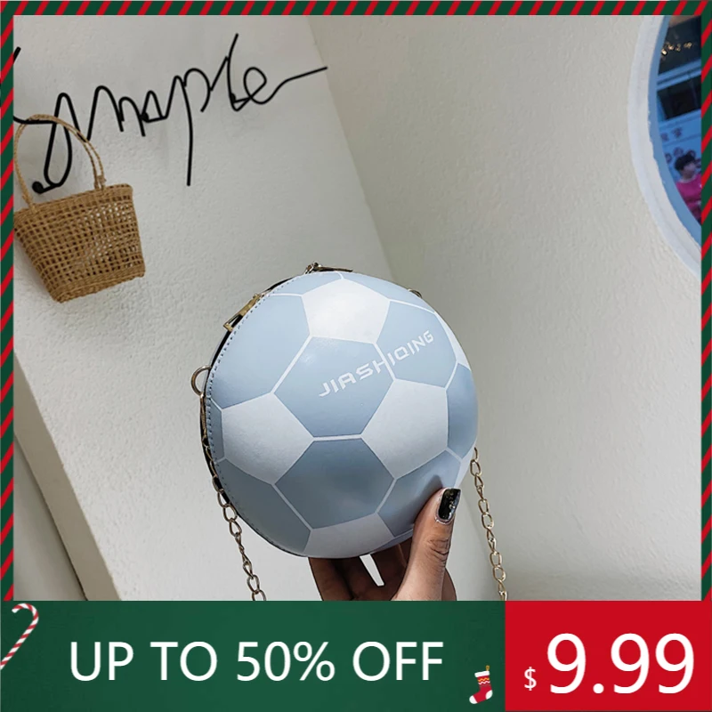 

AIOSC Personality Basketball Bags 2022 Fashion Women Chains Handbags PU Letter Shoulder Messenger Female Round Crossbody Bags