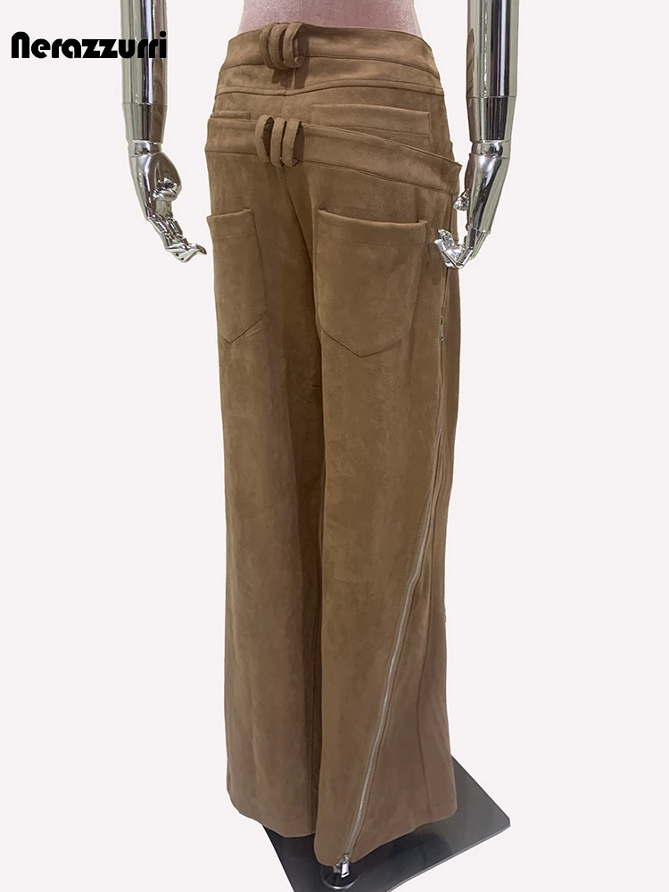 Женские замшевые эластичные брюки