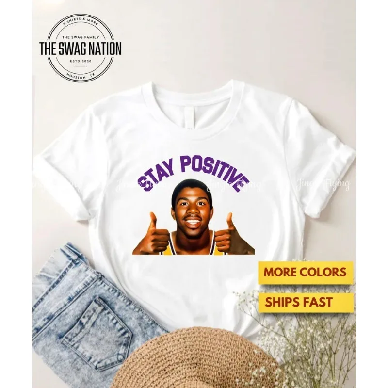 Рубашка Stay Positive Баскетболист Laker Sports Премиум Ультрамягкая футболка