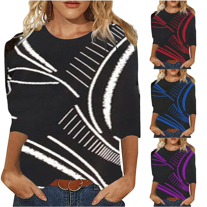 Модные осенние новые рубашки 2022 с рукавом до локтя Женская Повседневная