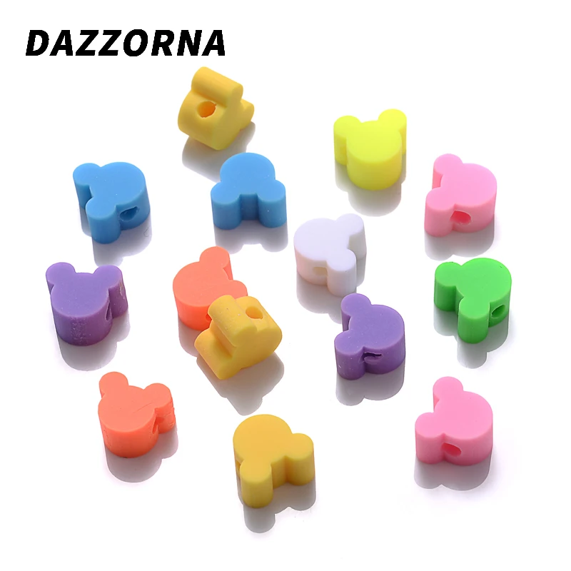 

50pcs/Lot 10mm Mixed Color Cute Animals Polymer Clay Beads Spacer Loose Bead For Jewelry Making DIY Handmade Accessories
