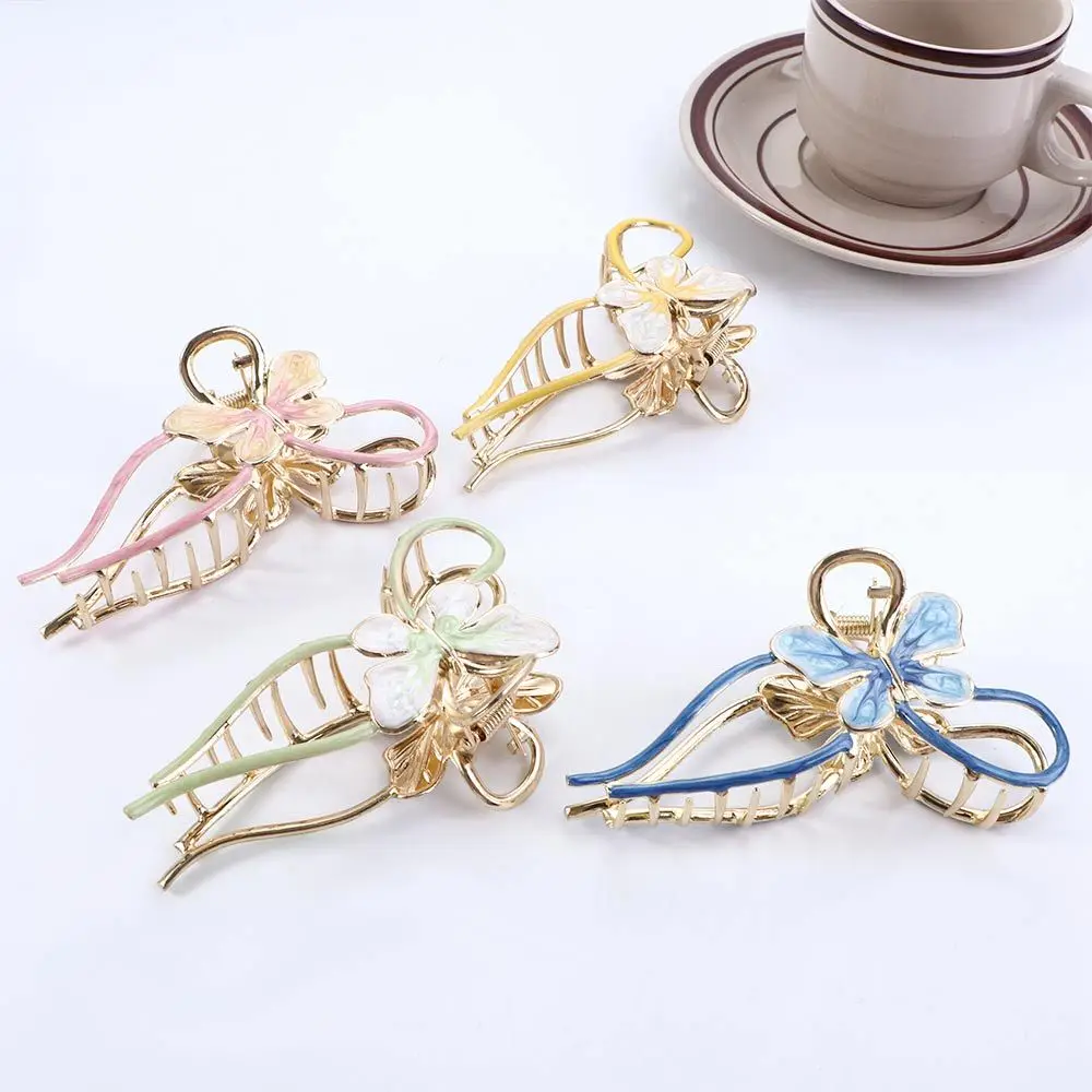 

Bow Gold Hair Clip Girls Geometric Hair Claw Metal Hair Claw Butterfly Hair Clip Korean Style Grab Clip Female Hair Accessories