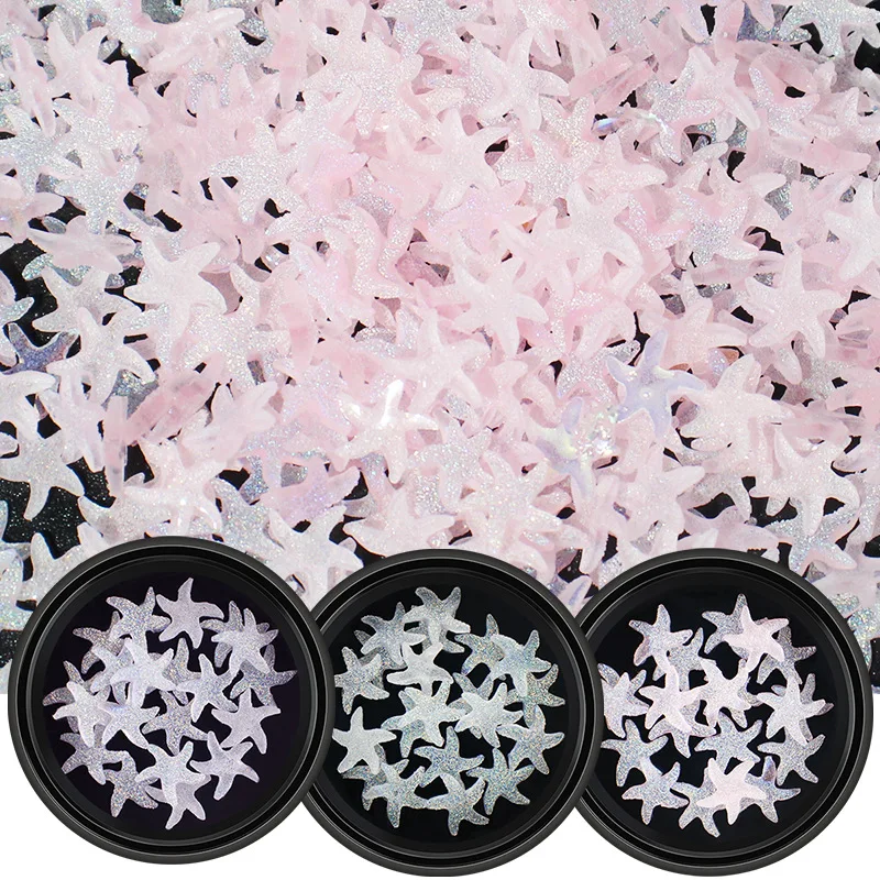 

20Pcs Nail Art Natural Starfish Designer Charms Summer New Kawaii White Ocean Weed Accessories Sea Style Nail Art Decorations