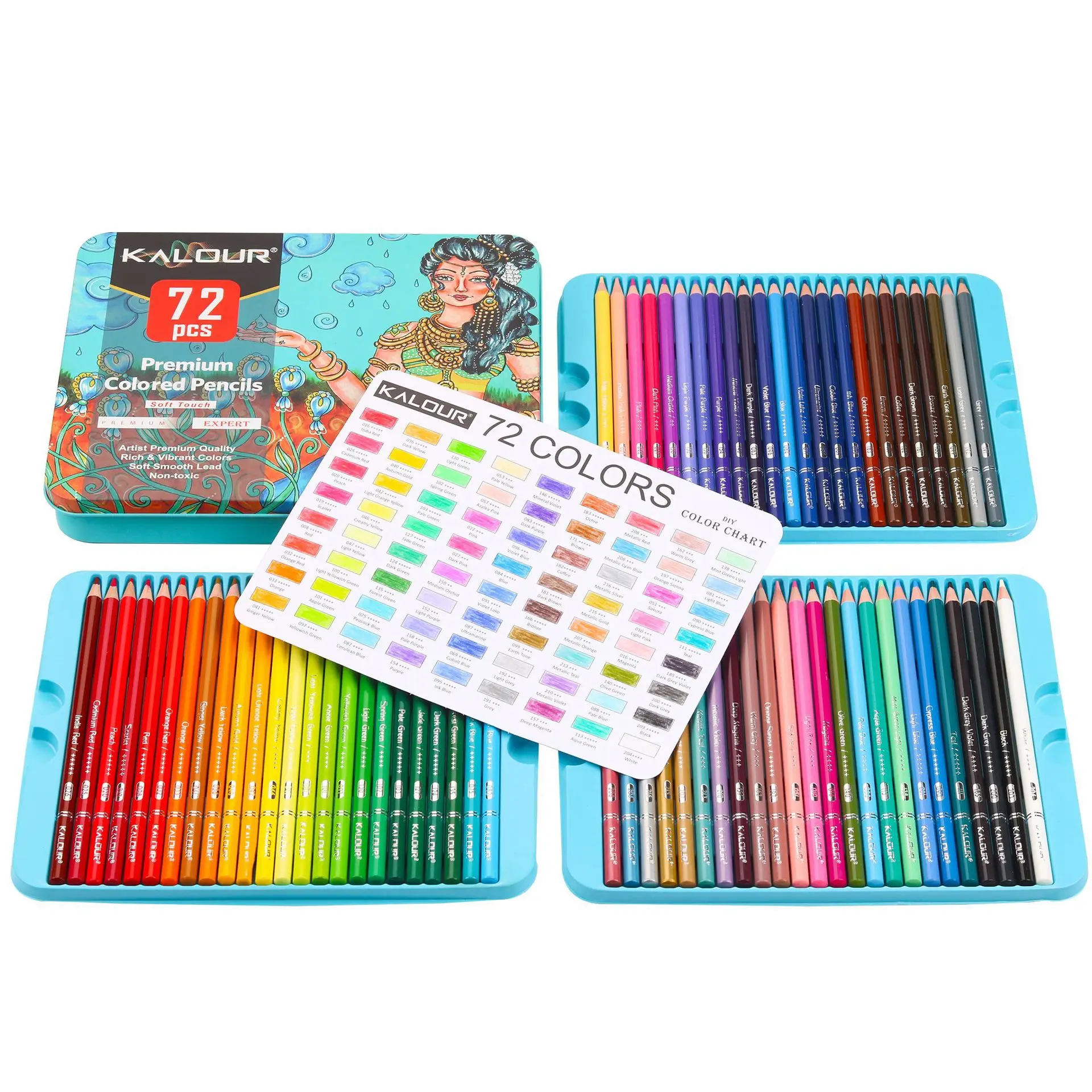 New 72 Color Professional Pencil Set Oily Tin Box Drawing Lapices De Colores School Artist Supplies |
