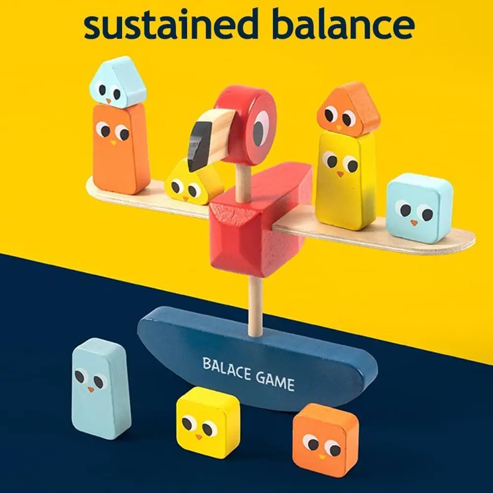 

Wooden StackingToy Funny Bird Balance Building Blocks for Kids Educational Preschool Learning Toys for Motor Skills