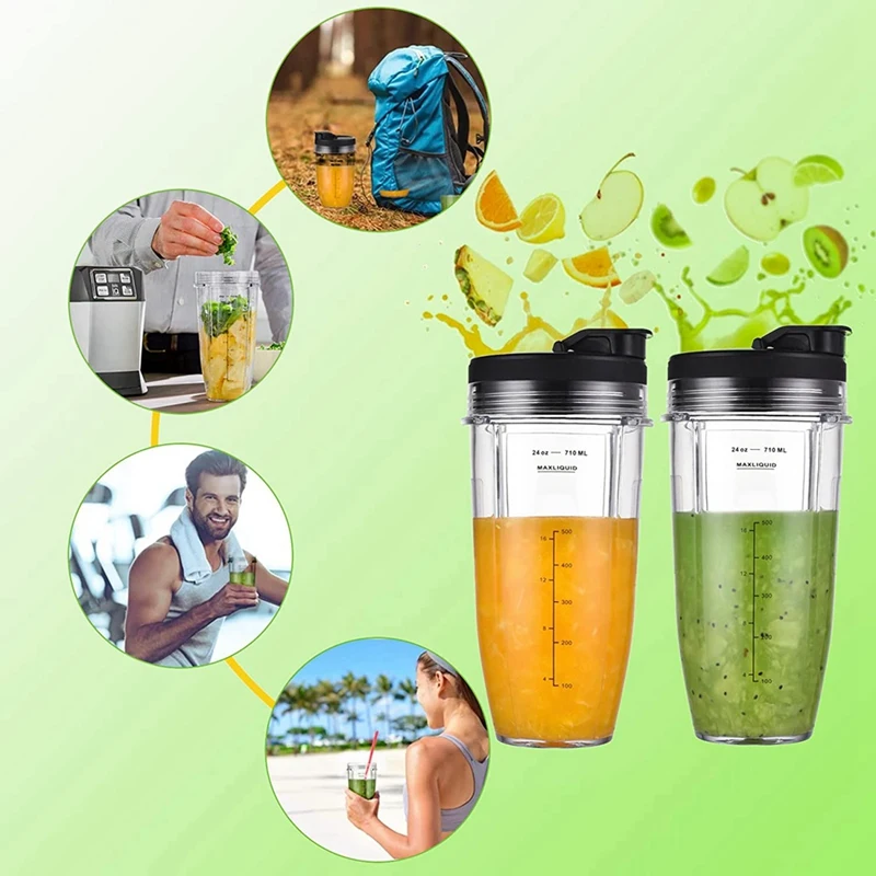 Сменная чашка блендера Nutri Ninja на 24 унции с крышкой и уплотнением для BL450 Foodi SS101 SS351
