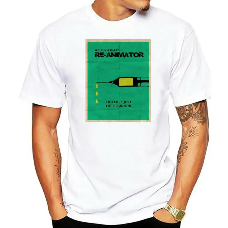 

H P Lovecraft Reanimator Movie Poster Men'S (Woman'S Available) T Shirt Grey Slim Fit Tee Shirt