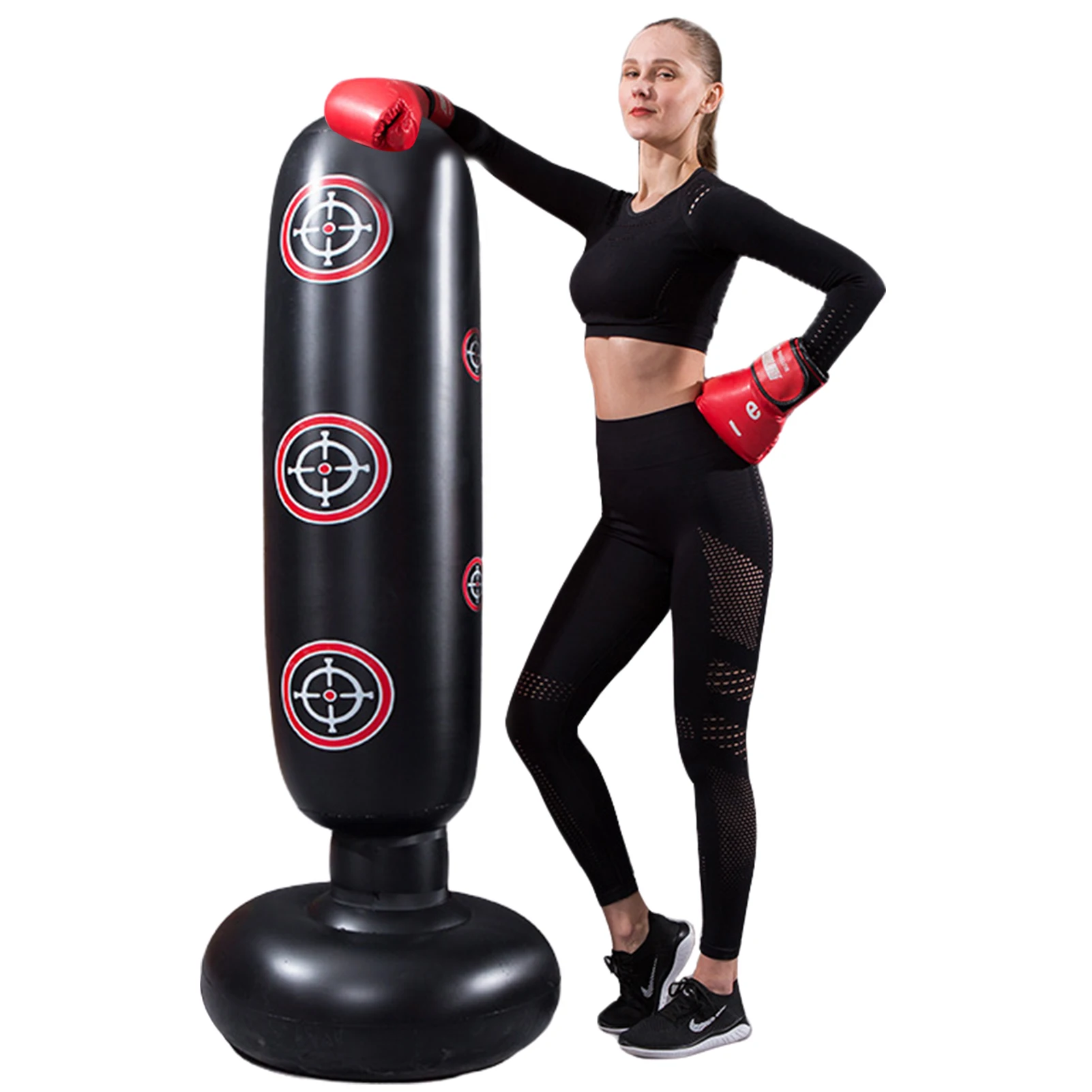 

160 см боксерский мешок для штамповки, Легкий боксерский вырывной тренировочный мешок, надувной свободный стакан, боксерский мешок для штамп...