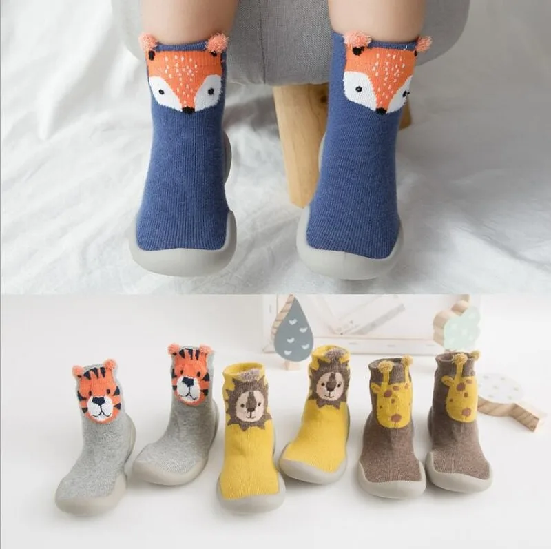 Baby Shoes Boy 2022 Spring Baby Toddler Shoes Baby  Shoes Non-slip Fox Tiger  Thickening Shoes Sock Floor Shoes Foot Socks