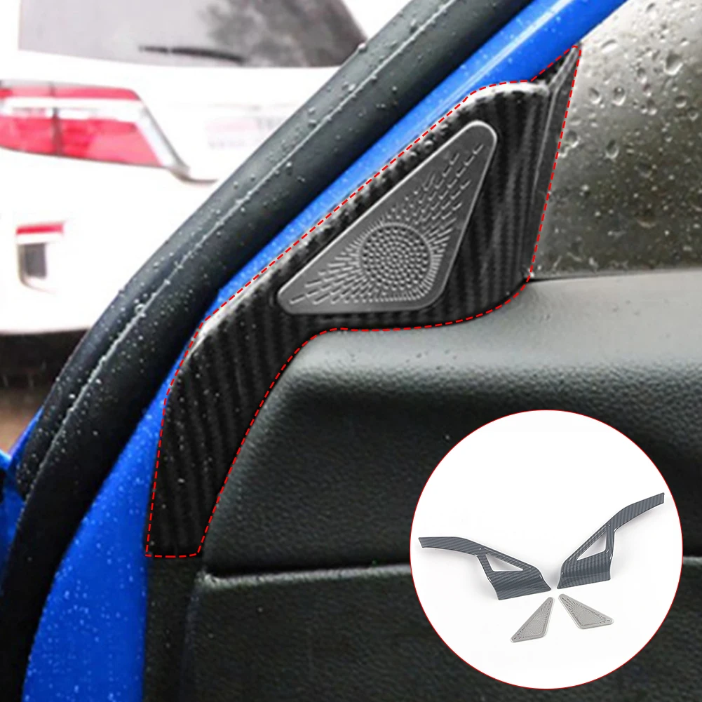 

4 шт., треугольные накладки на колонки из углеродного волокна для передней двери автомобиля Honda Civic 2022