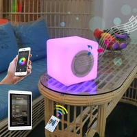 led decorative rechargeable color changing music cube speaker modern home decoration