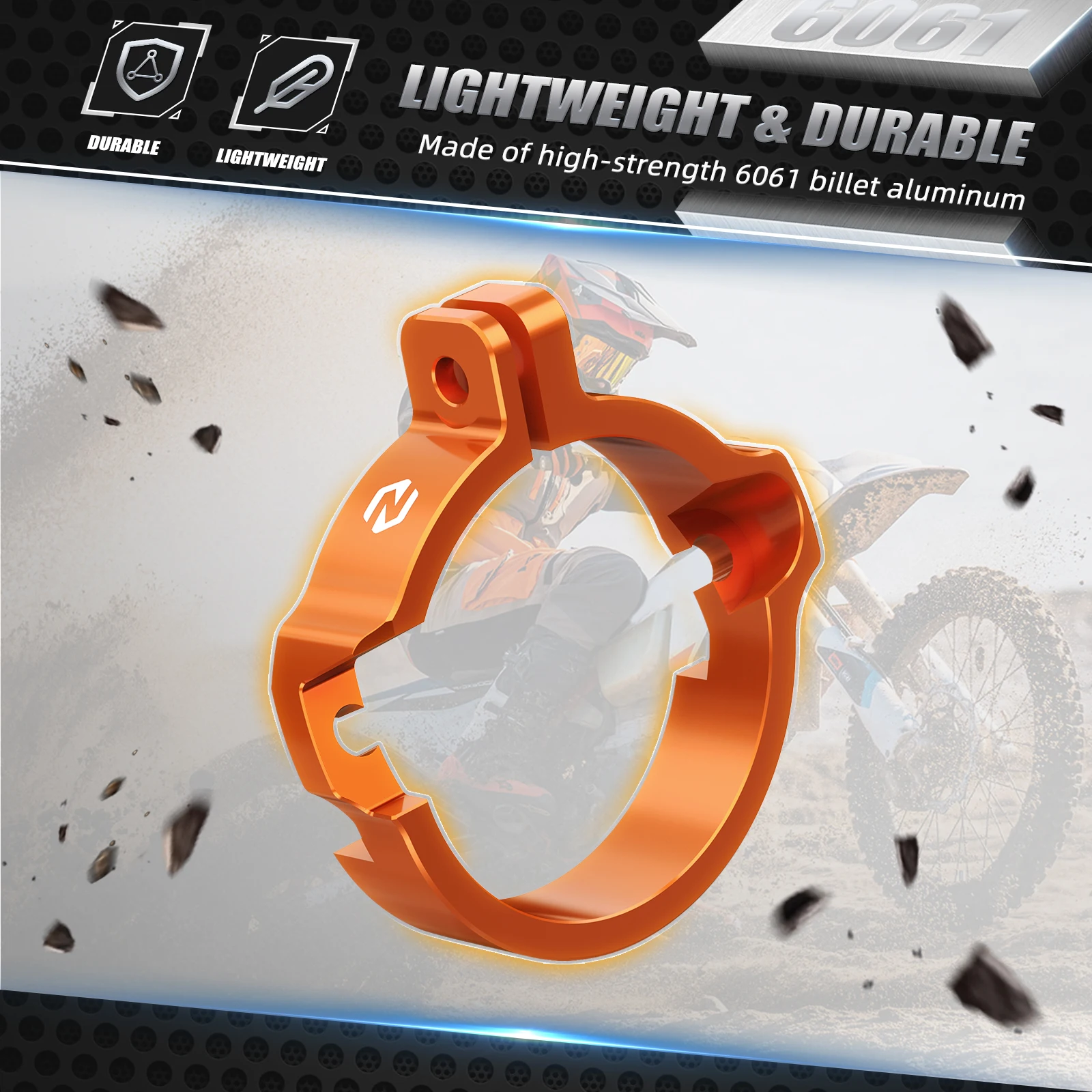 Выхлопной фланцевый зажим для мотоцикла KTM EXC 300 2024 NICECNC Защитная крышка XCW 250 XC SX