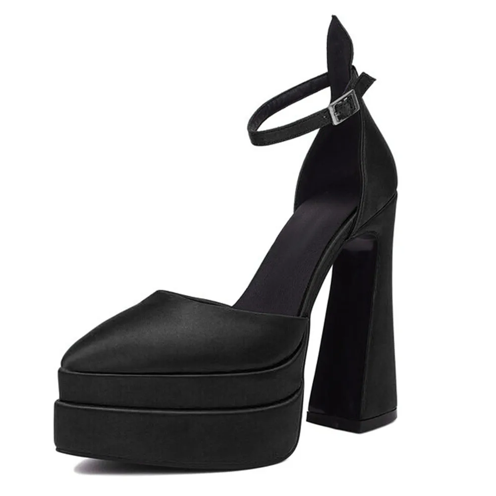 

GIGIFOX 2022 Big Size 43 Pointed Toe Platform High Heels Elegant Trendy Great Quality Women's Shoes Party Dress Sandals
