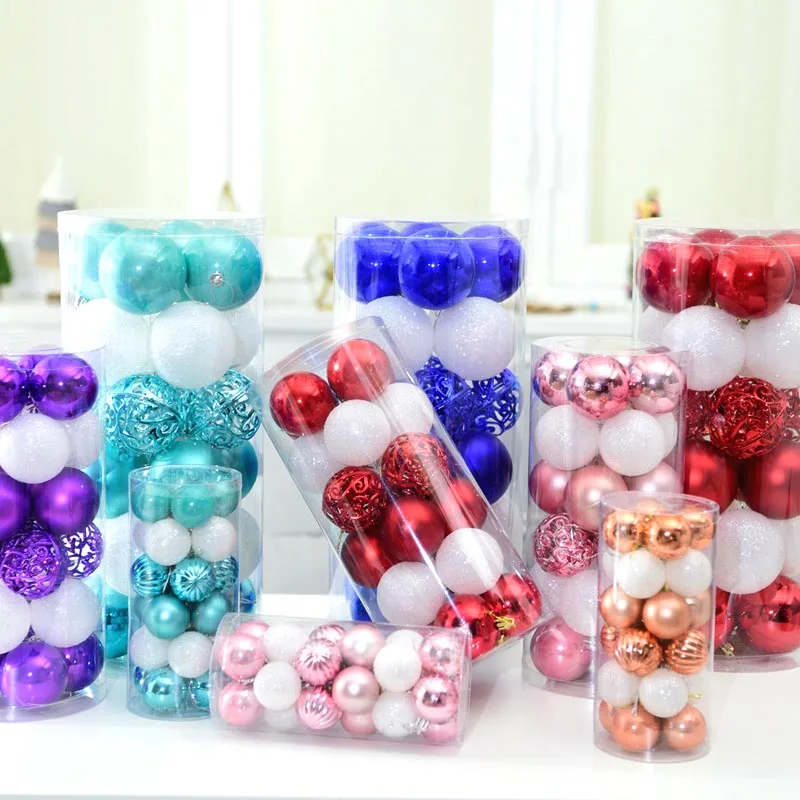 

4cm 6cm 8cm Shiny Christmas Tree Decoration Plastic Balls