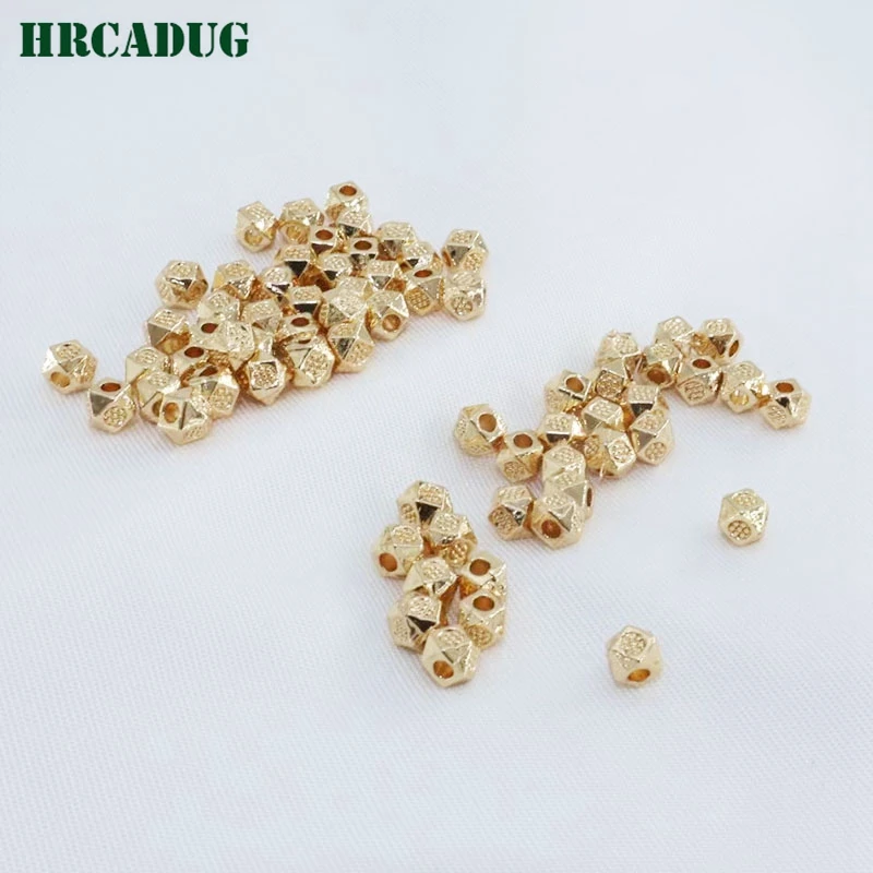 New 18K Gold Plated Brass Small Spacer Beads Subsidiary Materials DIY Accessories For Jewelry Separating Bead To Make Bracelets