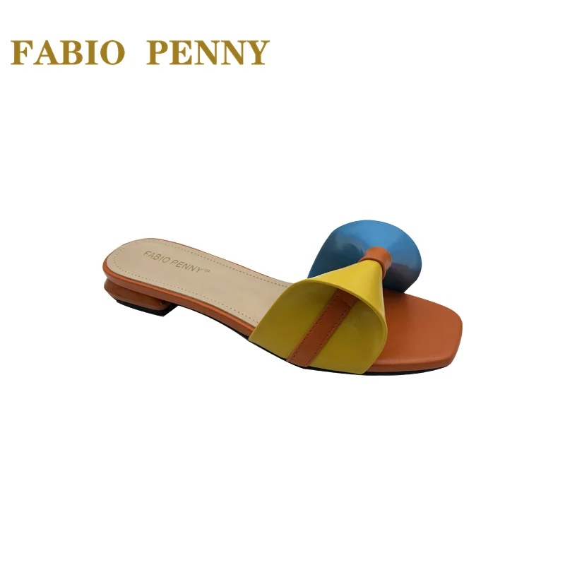 FABIO PENNY2024 европейские женские модные элегантные сверкающие туфли на низком