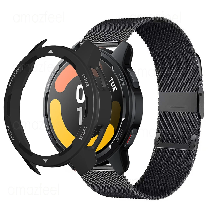 

Watch Strap + Protective Case for Xiaomi Watch S1 Active Smart Watch Metal Bracelets For Mi Watch Color 2 Shell Cover Protector