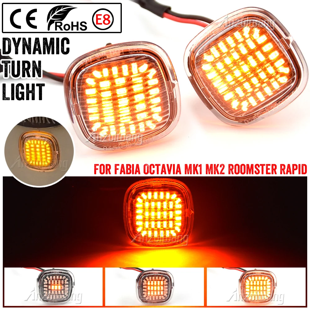 

Динамический повторитель указателя поворота для Audi A3 A4 A8 SEAT Cordoba Ibiza Skoda Fabia Octavia Superb Roomster, боковой габаритный фонарь