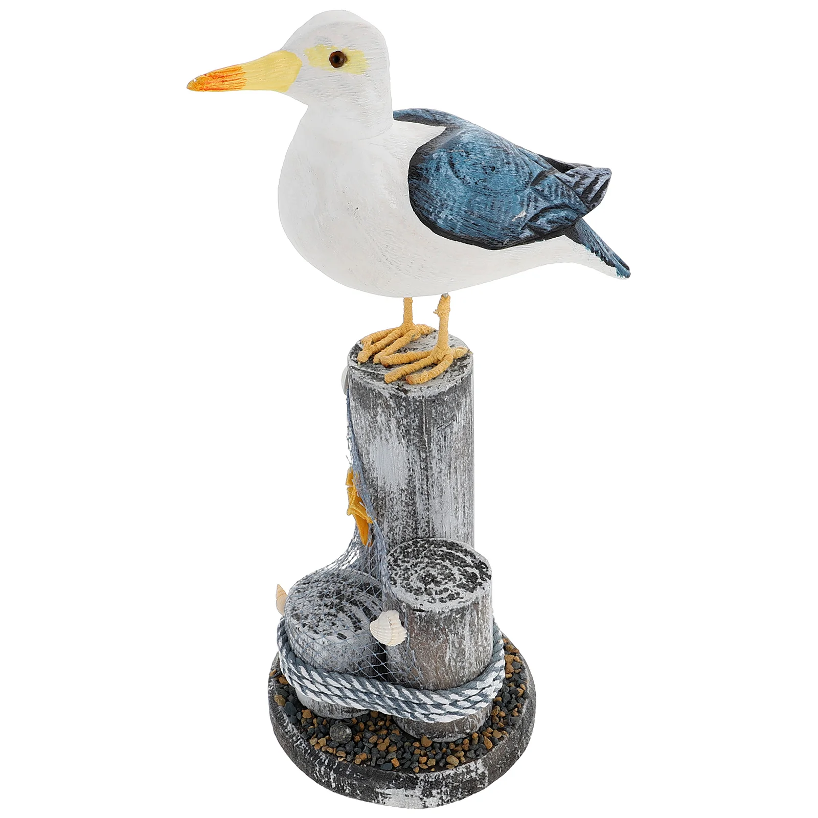 

Bird Seagull Nautical Figurines Statue Wooden Beach Ornaments Seabird Birds Decor Coastal Ornament Mediterranean Figurine