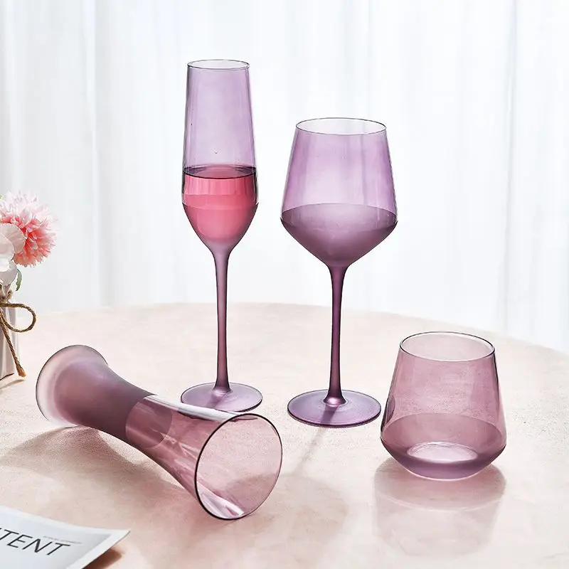 

Crystal Glass Grape Red Wine Set Tall Mousse Glass Purple Style Creative Nordic Light Luxury Pot-bellied Girl French Single