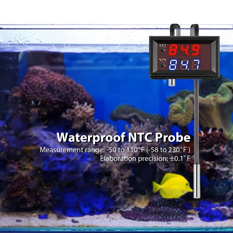 

Программируемый термостат для контроля температуры, 2 шт., 12 В, двухцветный СВЕТОДИОДНЫЙ дисплей