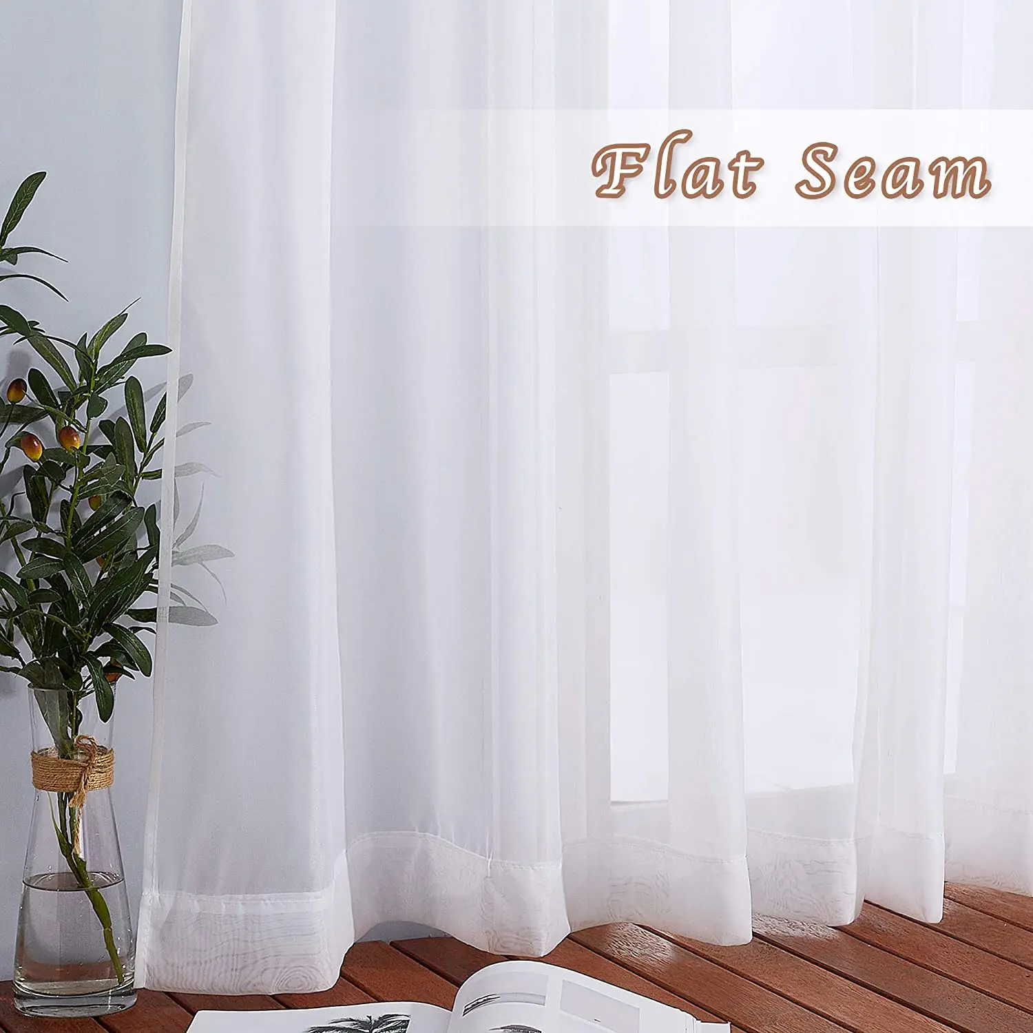 Solid White Tulle Sheer Window Curtains for Living Room the Bedroom Modern Voile Organza Fabric Drapes |