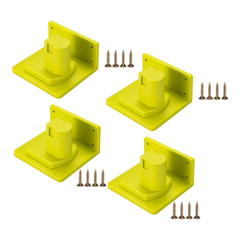 

4 Packs Tools Drill Mount Holder, Fit for Ryobi 18V Tool Holder Dock Hanger with 8 Screws(Green)