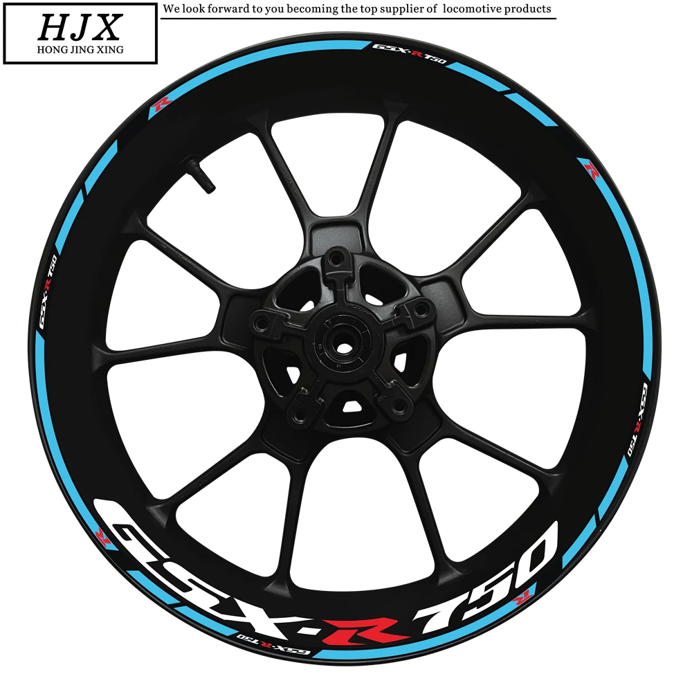 

For SUZUKI GSX-R750 LOGO Motorcycle Frame 17 Inch Wheel Hub Decal GSXR750 R750 GSX R 750 Inner And Outer Rim Reflective Stickers