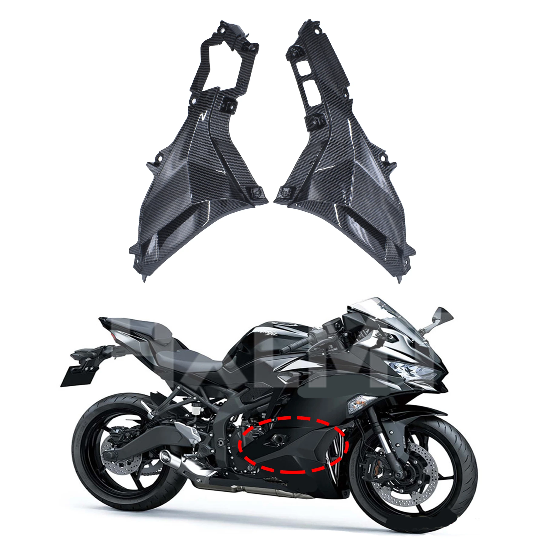 Real Dry Carbon Fiber для KAWASAKI Ninja ZX25R ZX4R ZX-4RR ZX4RR 2020 2021 2022 2023 внутренний воздуховод мотоцикла
