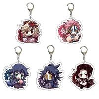 classic anime demon slayer keychains for women men acrylic key holder bag accessories funy gifts teens bagpack pendant key chain