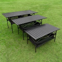 outdoor garden furniture table folding portable picnic camping table roll up aluminum alloy bbq picnic hiking camping table