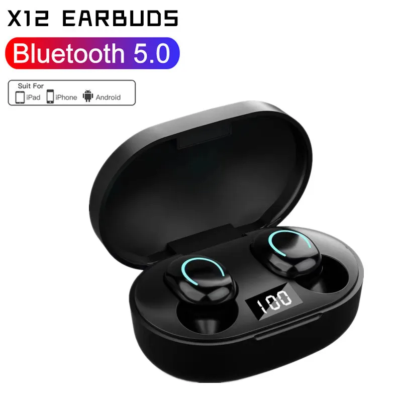 TWS-стереонаушники X12 с микрофоном и поддержкой Bluetooth 5,2